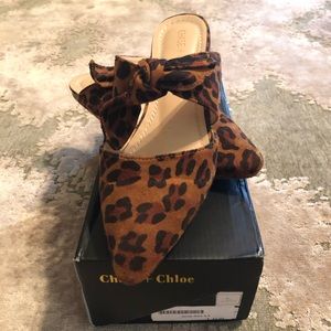 Chase + Chloe Shoes - Chase & Chloe Knotted Flat Mule Leopard Print Chase + Chloe Shoes - Chase & Chloe Knotted Flat Mule Leopard Print